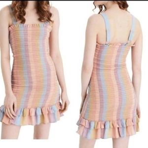 XS American Eagle Smocked Multi Color Stripe Dress